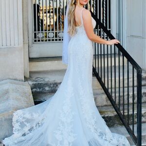 Mori Lee White Lace Wedding Dress
